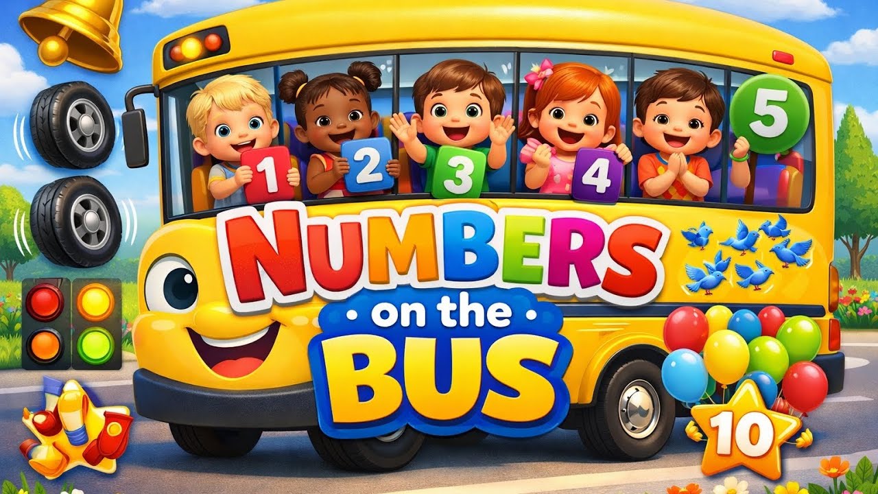 Numbers on the Bus 🚍 | 1–10 Counting Song for Toddlers | Kids Learning Video#kidssong