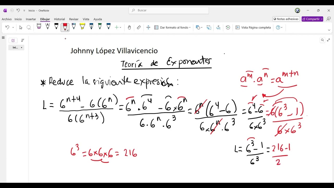 ALGEBRA: Teoría de Exponentes II | ESO/ Secundaria/ Algebra 1(High School Math)