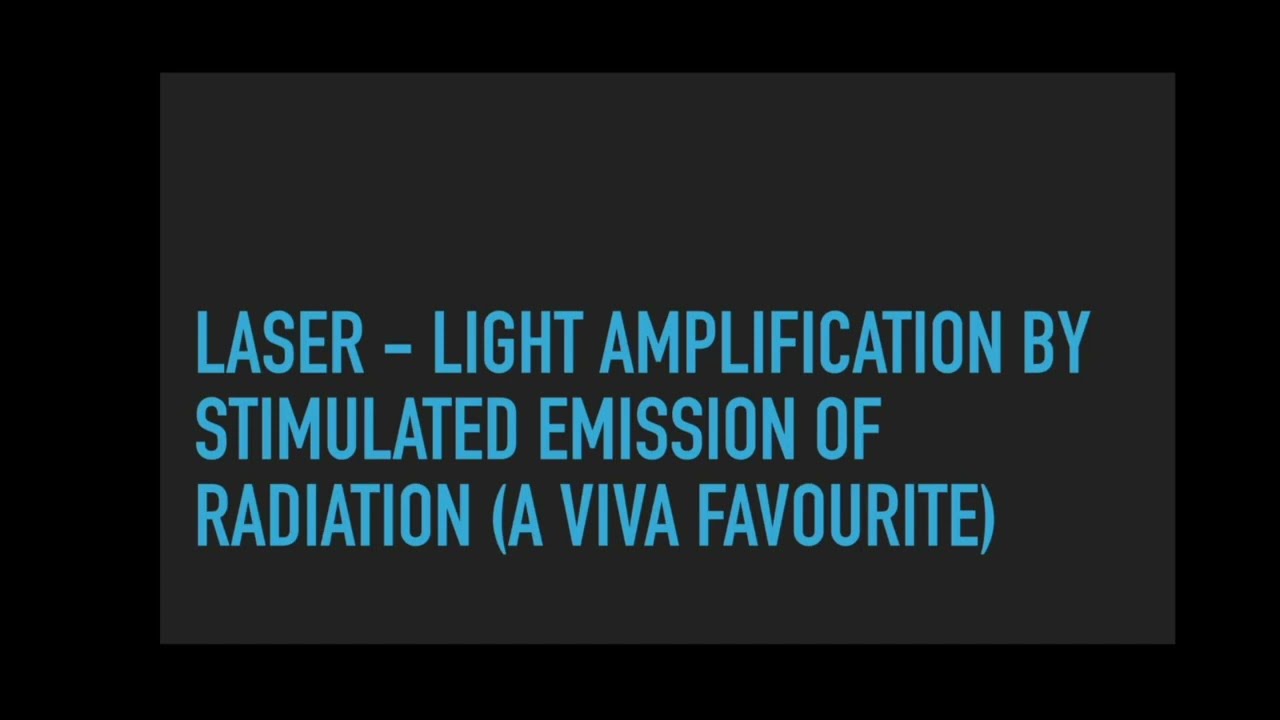 Lasers - FRCA Primary OSCE