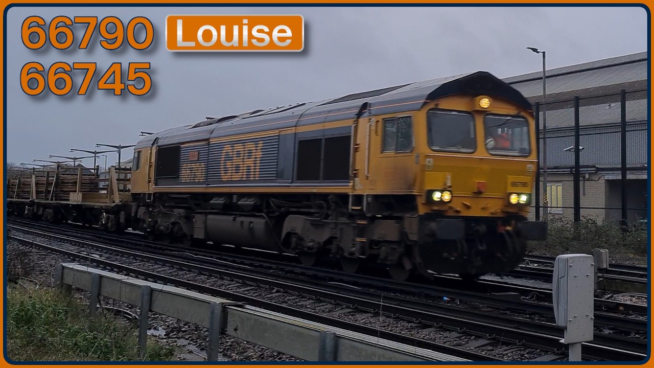 GBRf Class 66s Civil Engineering Train on the Chatham Main Line.