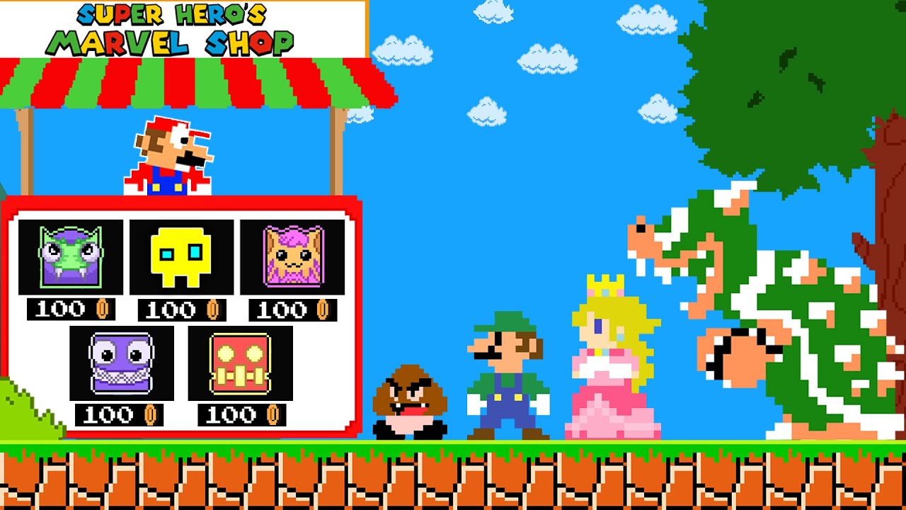 Super Mario Bros. But Mario Can Open a Geometry Dash Shop | PixSaga Mario