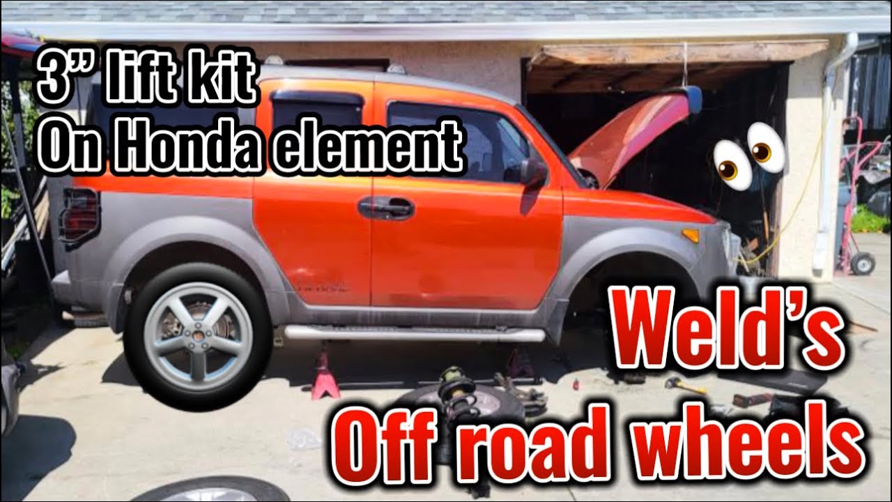 AWD Honda element gets 3in lift kit and welds off road wheels! Pt. 1