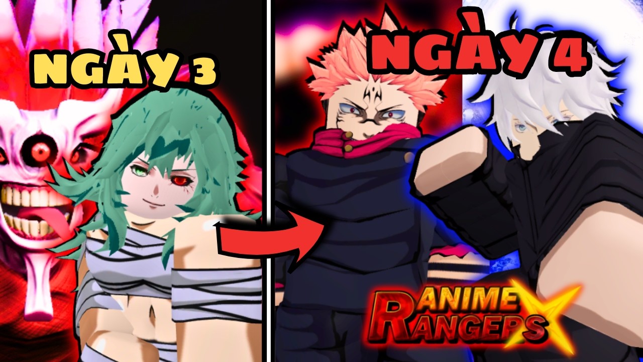 M&igrave;nh N&Acirc;NG CẤP Đội H&igrave;nh Với Gojo V&agrave; Sukuna SI&Ecirc;U MẠNH!!! | NOOB TO PRO ANIME RANGER X NG&Agrave;Y 4!!!
