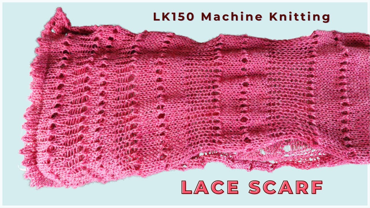 A lacy scarf with every other needle on an LK150 knitting machine
