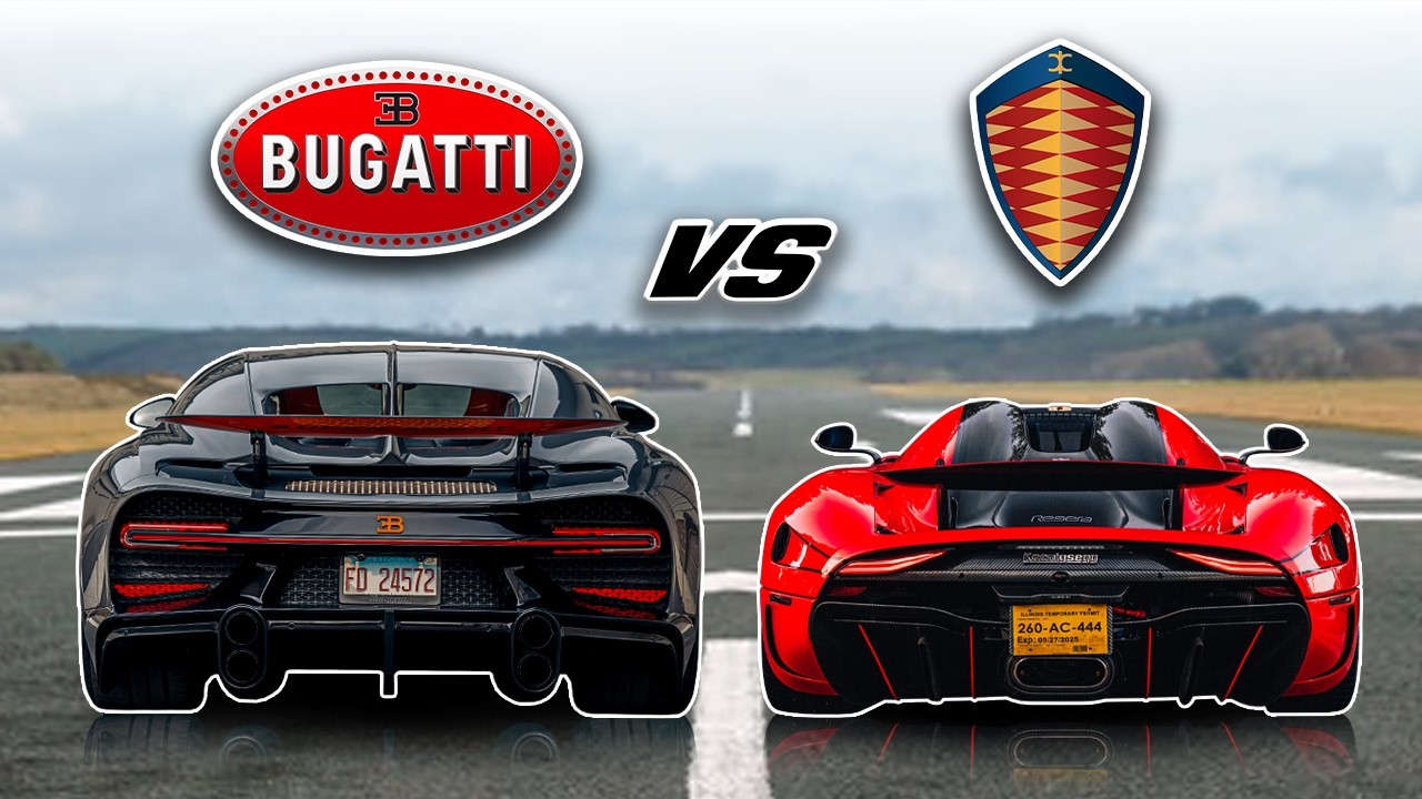 My Koenigsegg Regera vs My Bugatti Chiron SS 1/2 Mile DRAG RACE