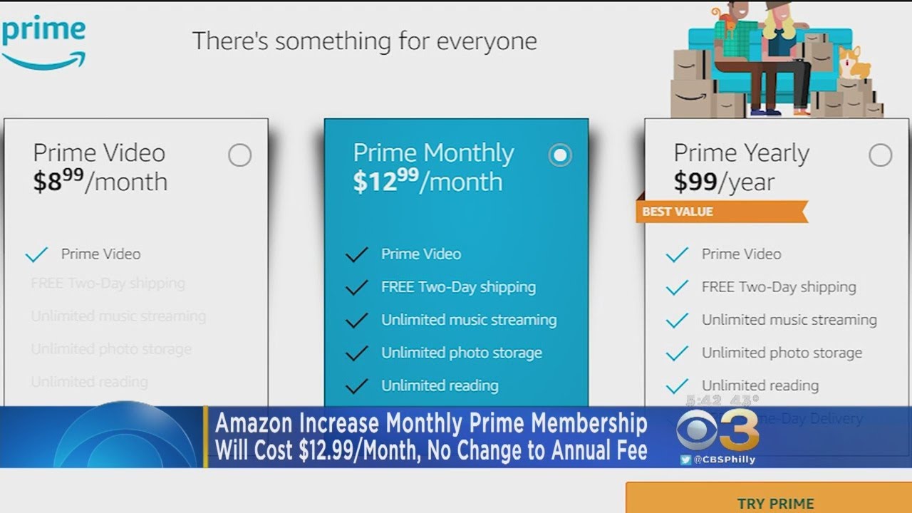 Amazon Increases Monthly Prime Membership