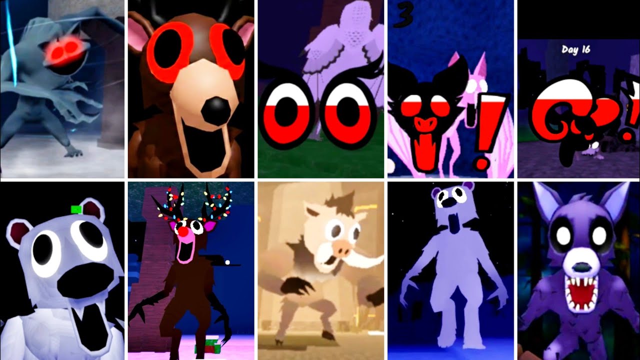 99 Night In The Forest[Dark Mode] & Wild West & Arctic & Winter & Cave All Angry Monster Jumpscares 