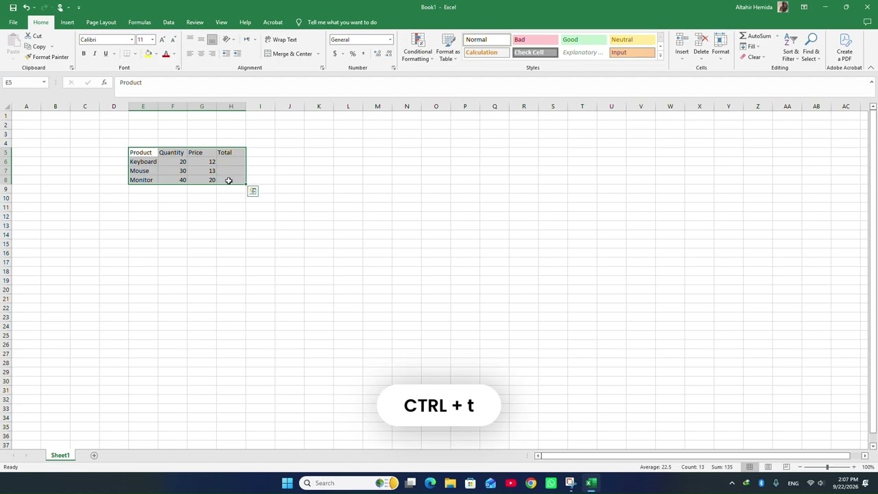 How to Create a Spreadsheet in Excel | Excel for Beginners