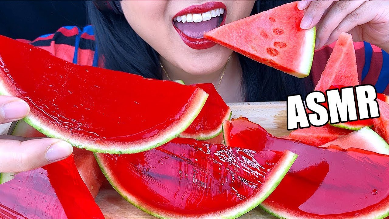 JELLO WATERMELON ASMR 젤로수박 (Eating Sounds) Jiggle Jiggle *NO TALKING* | ASMR Phan