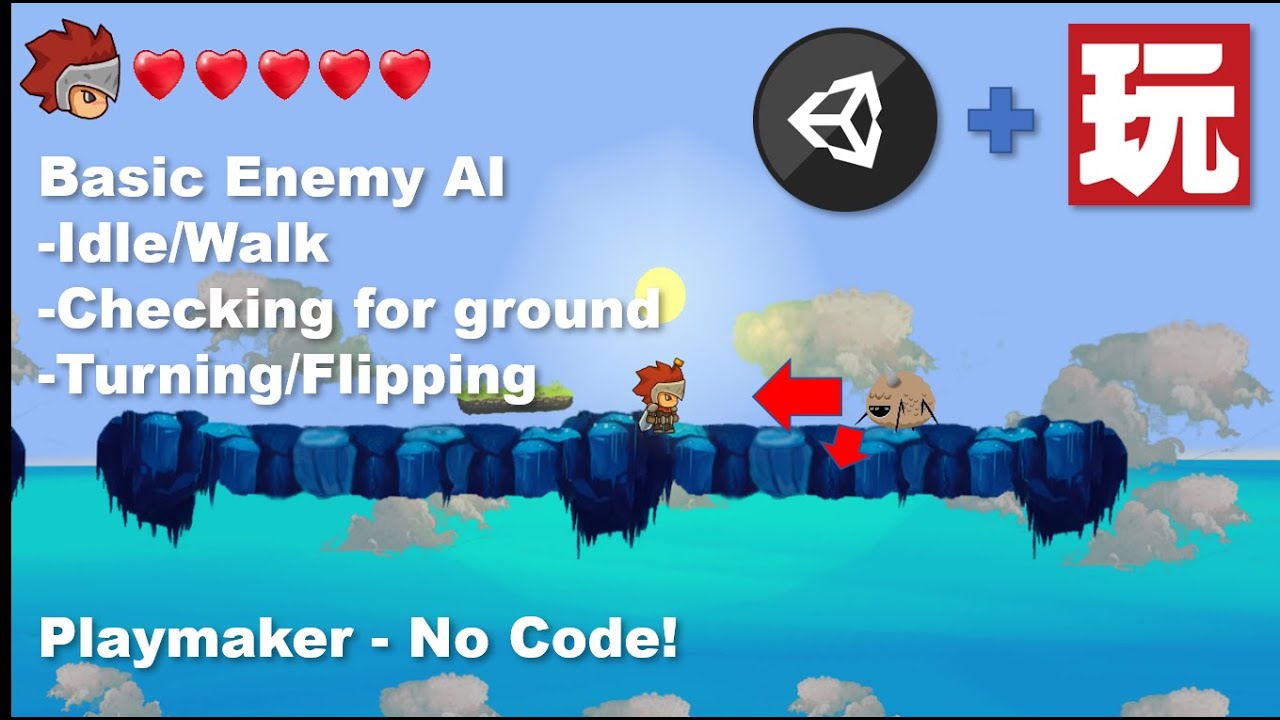 2D Platformer Unity & Playmaker - Basic Enemy AI