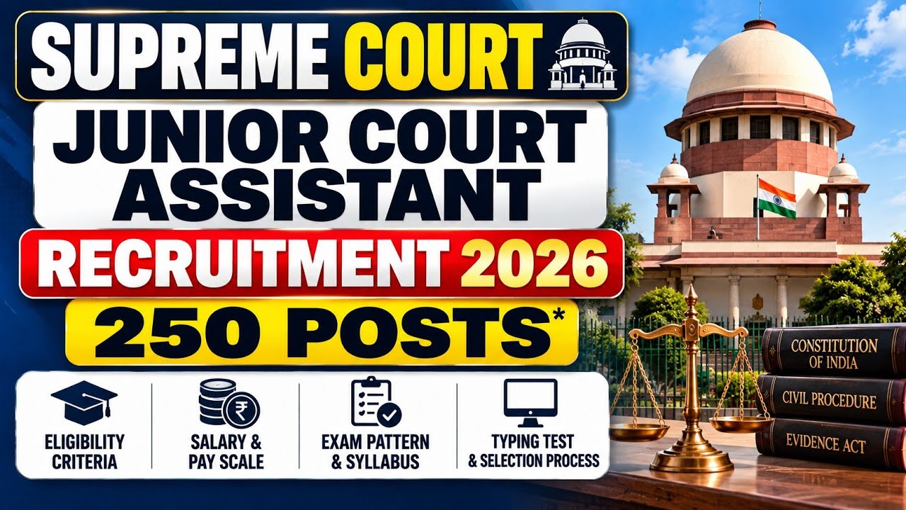 Supreme Court Junior Court Assistant Recruitment 2026 🔥 | 250 Posts | Salary, Eligibility & Syllabus