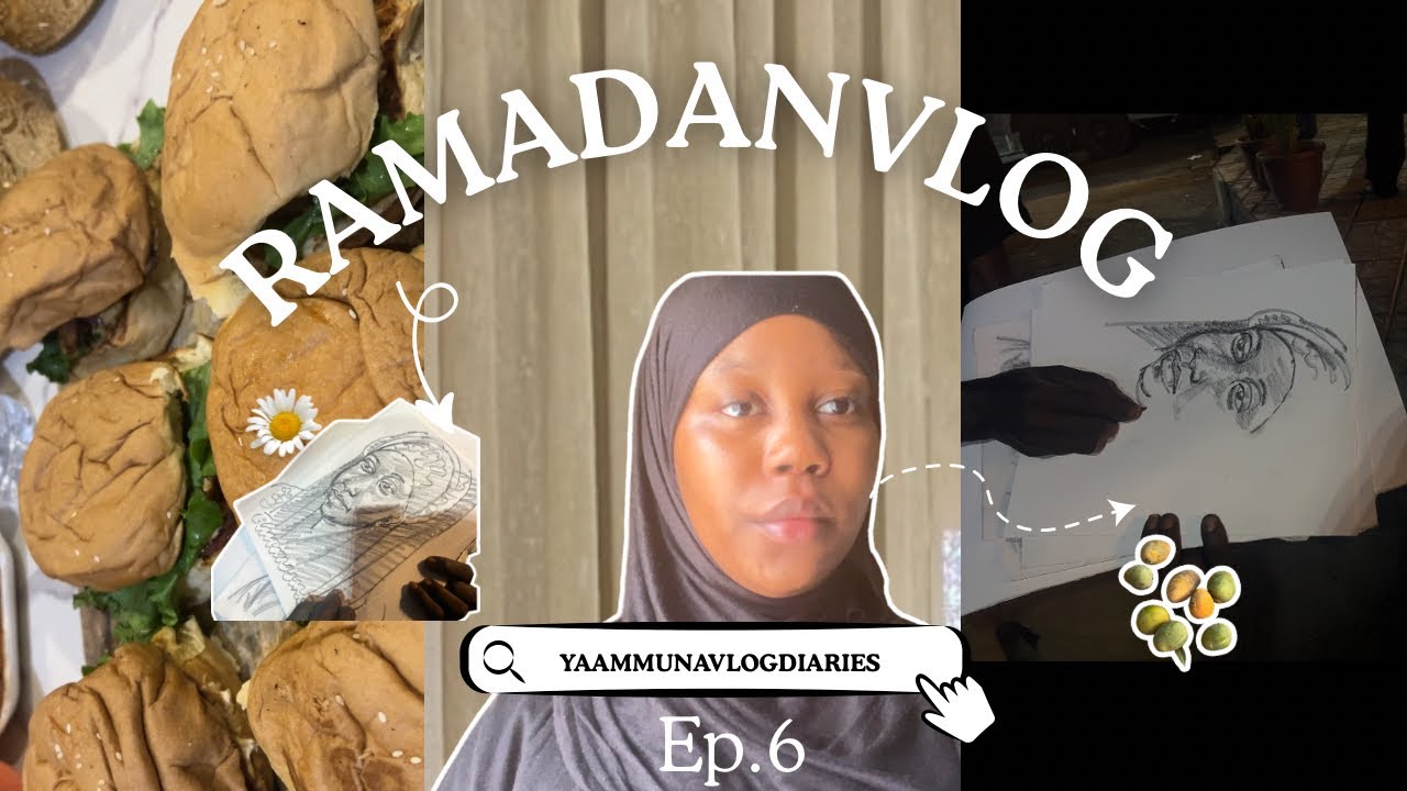 Vlog diaries(Ramadan vlog)went on on short trip + first hand drawing of me + Mukbang