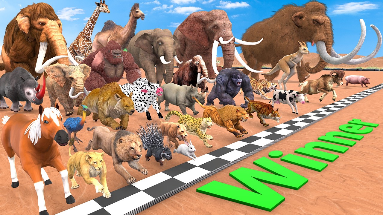 Ultimate Race 30 Wild Animals Speed Challenge: Which is the Fastest? Animal Revolt Battle Simulator