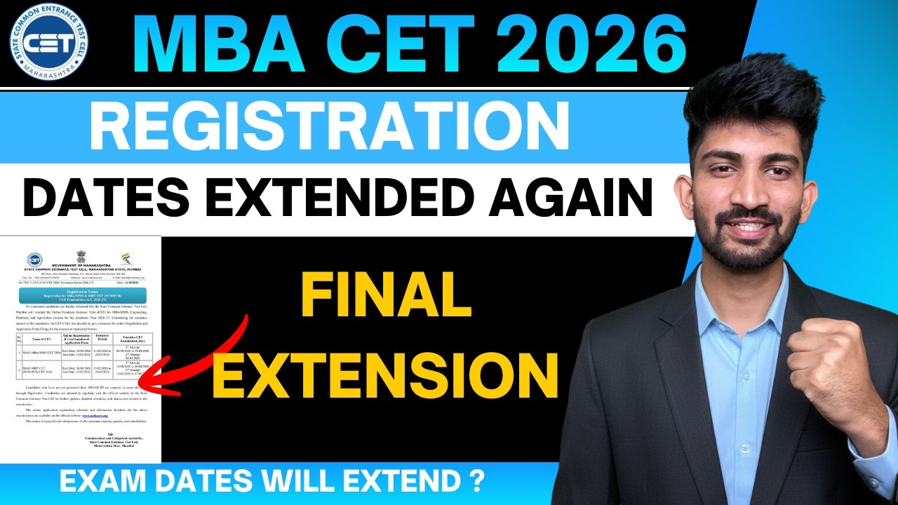 Mba cet Registration Dates Again Extended | Mba cet New Dates 2026