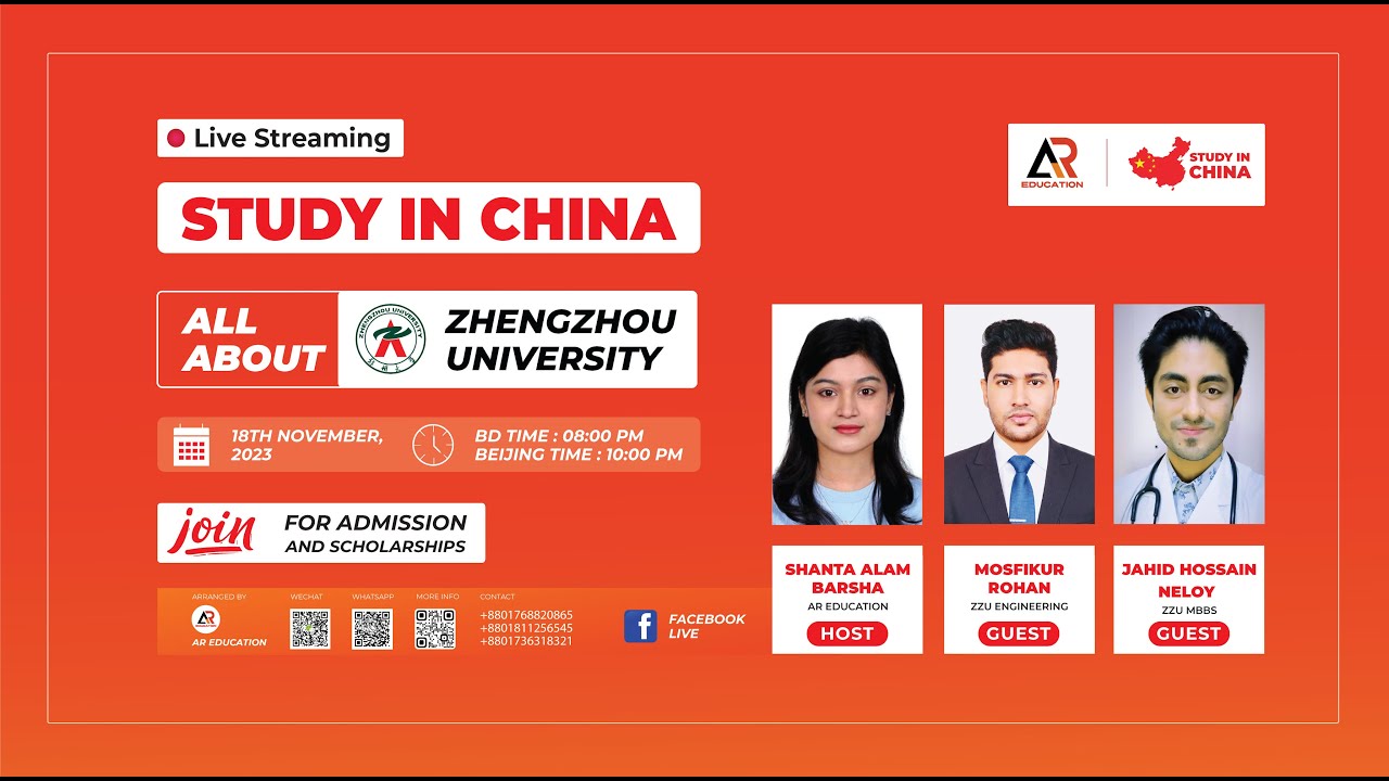 Study in China | All About Zhengzhou University | Live | AR EDUCATION | #scholarship #studyabroad