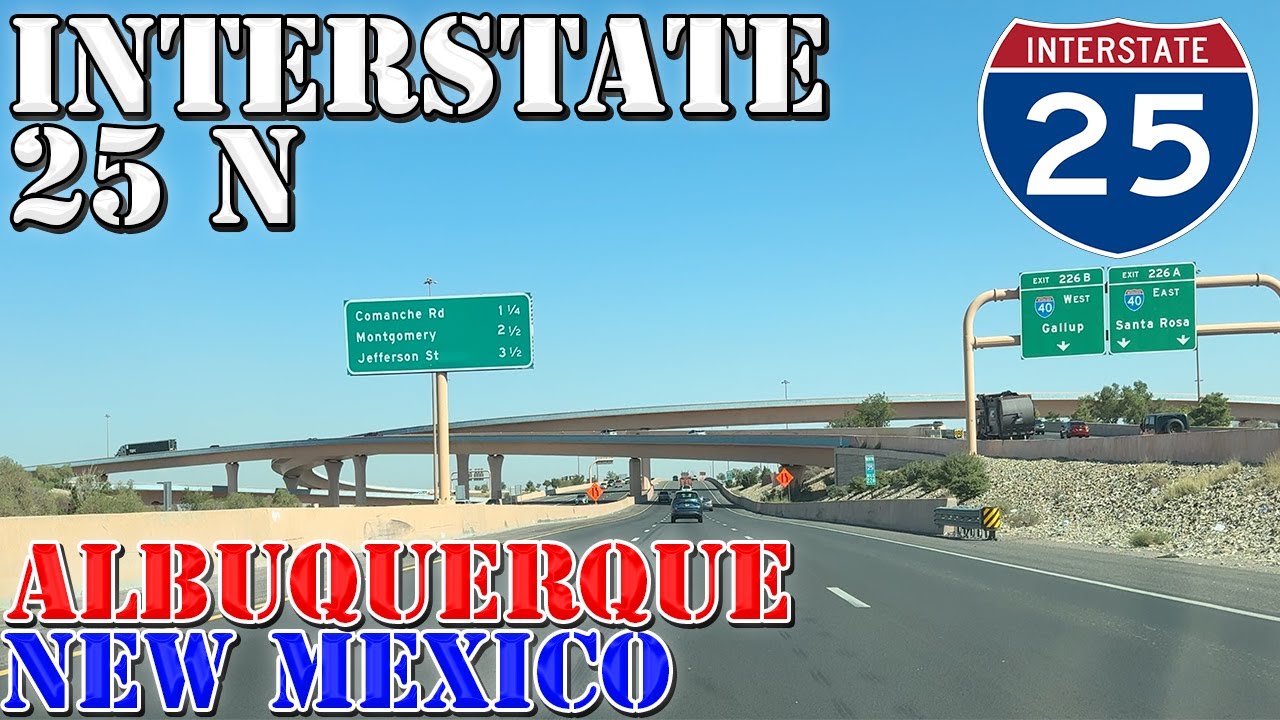 I-25 North - Albuquerque - New Mexico - 4K Highway Drive