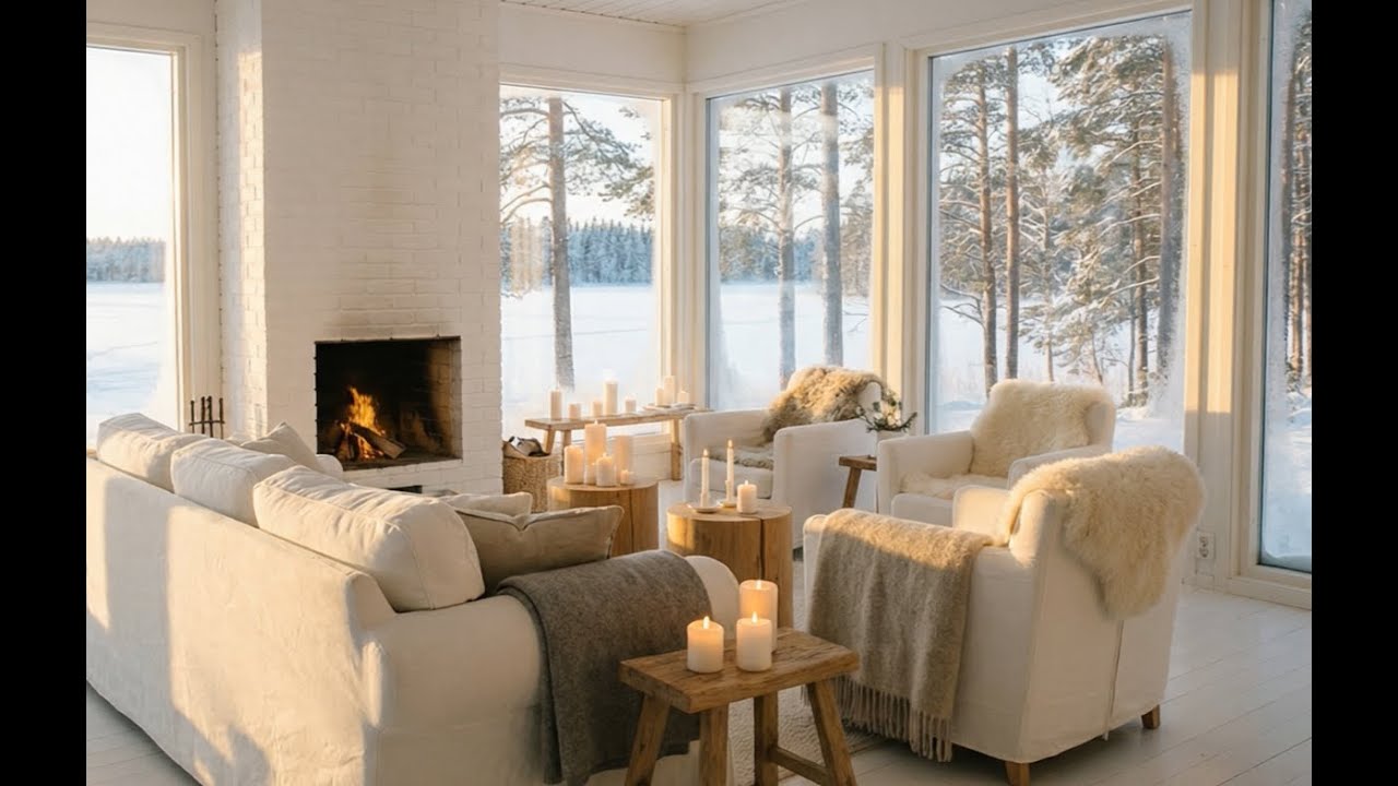 Peaceful Snowy Evening by the Fire | Soft Jazz Ambience for Relaxation & Work