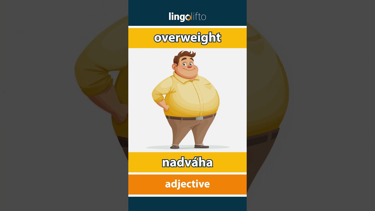 🇬🇧🇨🇿 overweight - nadv&aacute;ha : vocabulary builder : learn English : učme se anglicky