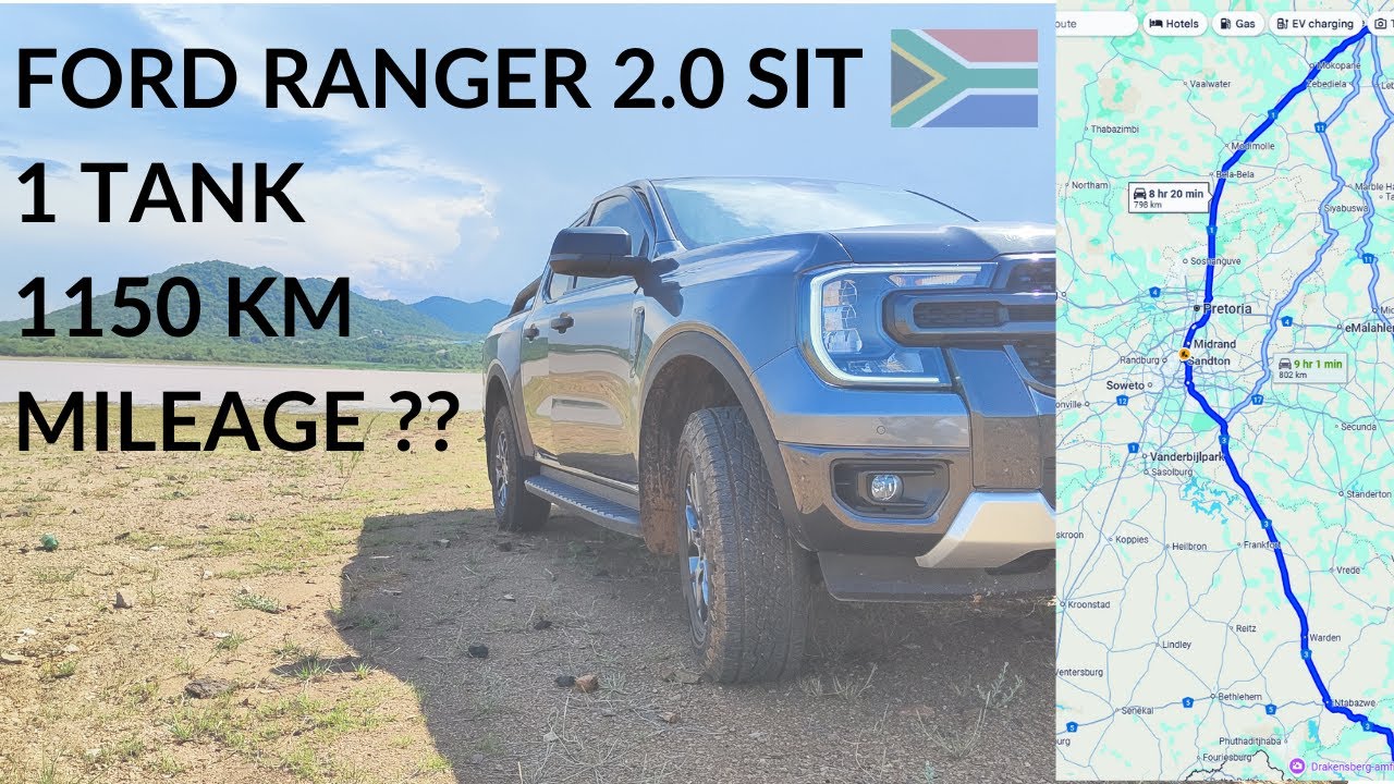 Ford Ranger XLT 2.0 sit| Full tank mileage test| 1150km Range|Best Bakkie/Pick up in South Africa.
