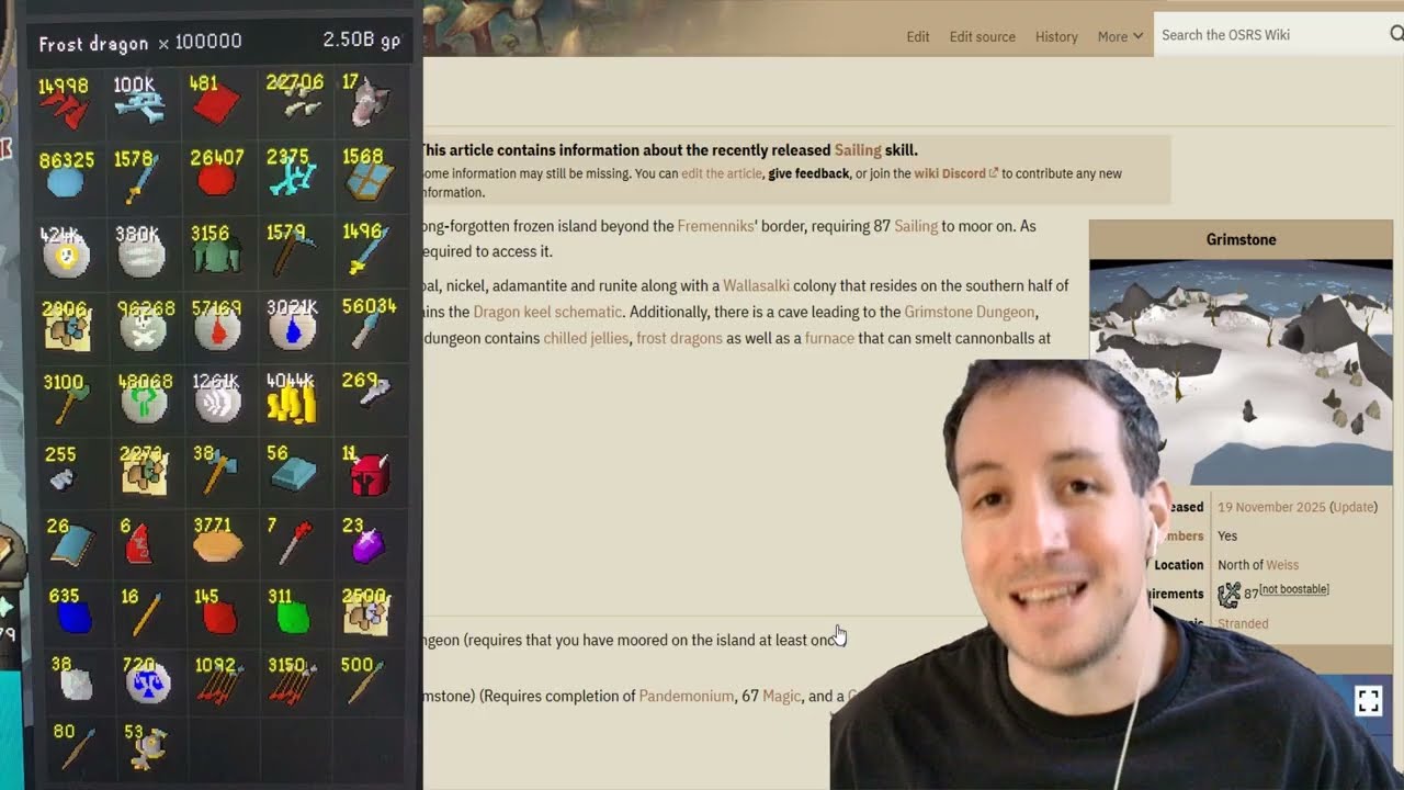 800 часов в игре Frost Dragons OSRS Loot Tab! 2,5 миллиарда GP