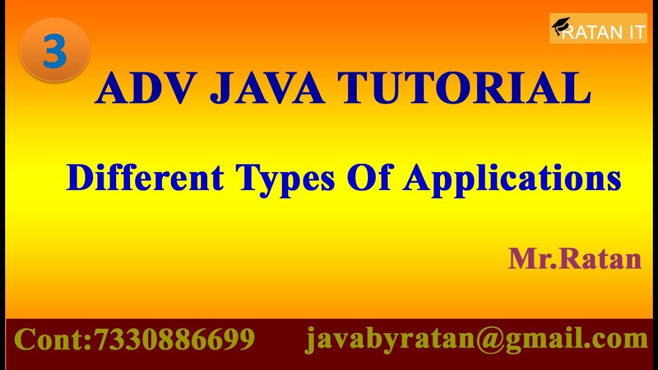 ADV JAVA ||  video-3 || Different types of Applications || By Ratan sir