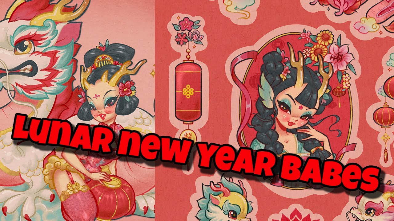 Speed Draw: Lunar New Year Theme for my Sticker Club