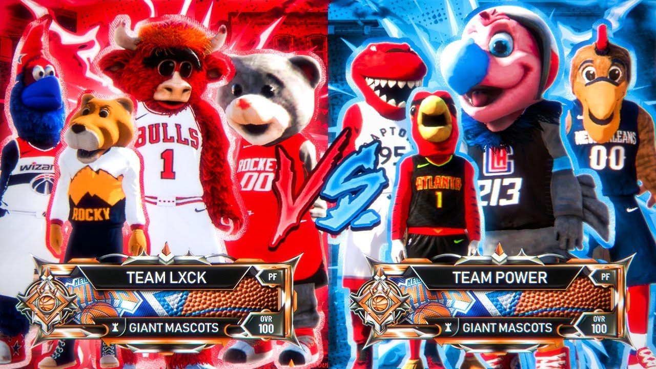 NEW MASCOT WARS GAME MODE in NBA 2K20! *INSANE* 4v4 ALL GIANT MASCOTS on ONE COURT! NEW PARK NBA2K20