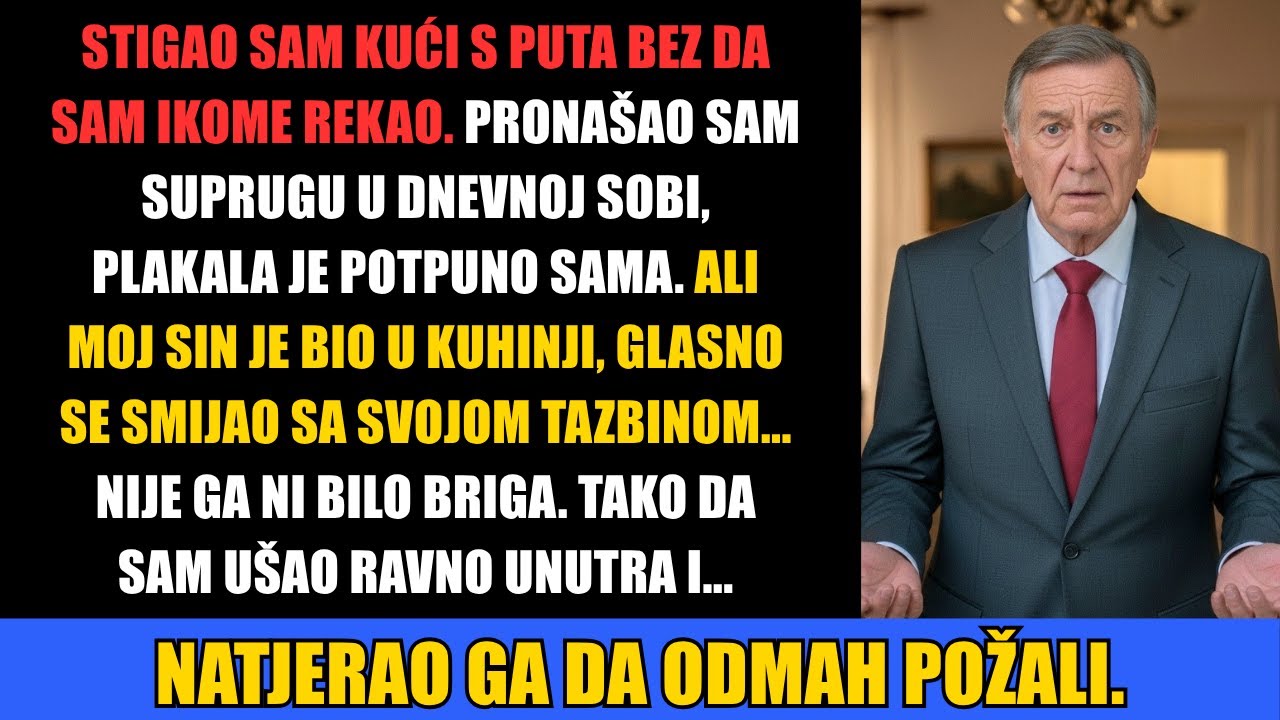 Došao sam kući ranije i zatekao suprugu kako plače, ali moj sin se smijao sa svojom tazbinom...