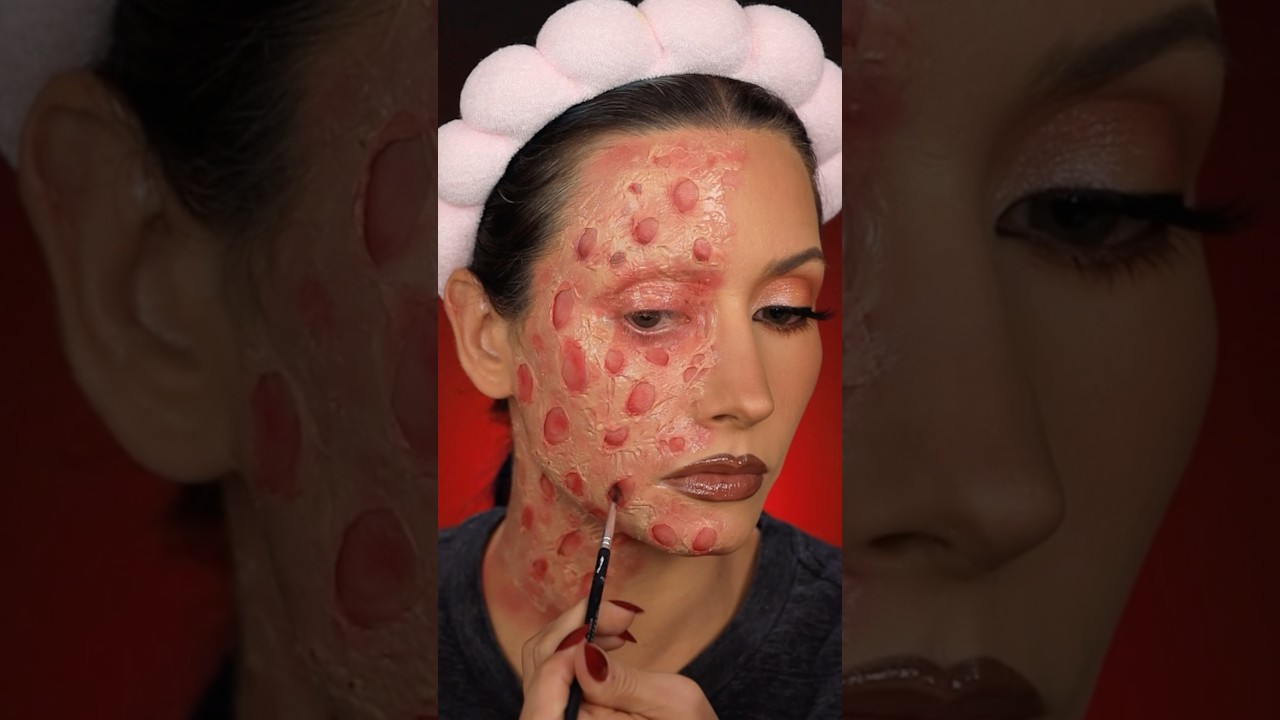 Freddy Krueger makeup tutorial 💤 #halloweenmakeuplook #halloweenmakeupideas #makeupvideo #sfxmakeup