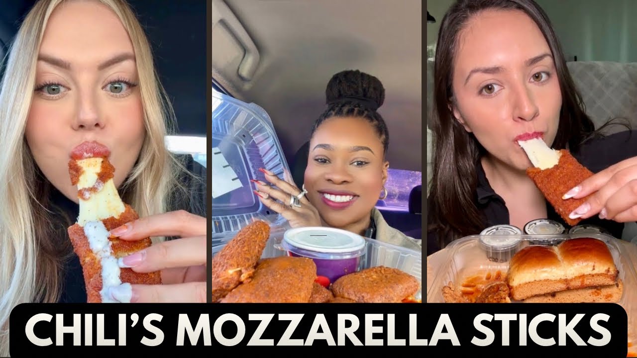 Viral Chili’s Mozzarella Sticks TikToks You Need to See!🧀 #tiktok #mukbang #asmr #chilismozzsticks