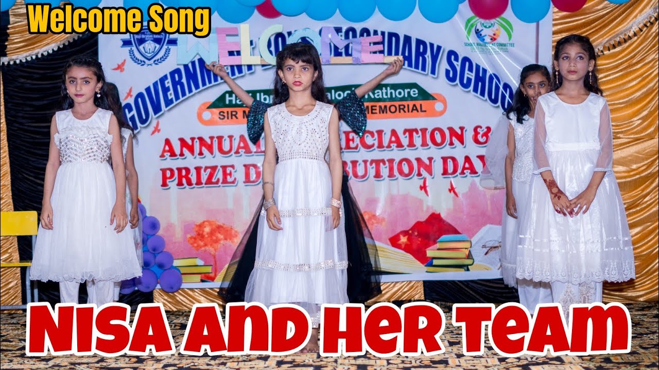 Nisa & her team | Welcome Song | GBSS Haji Ibrahim Baloch | Kathore | Annual Function 2022-2023