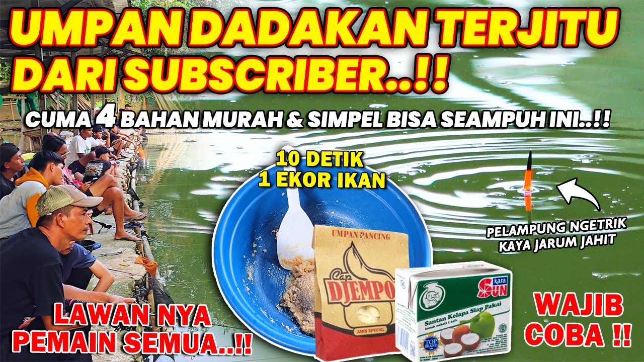 SIMPEL & MURAH RESEP UMPAN DADAKAN TERJITU !! HITUNGAN DETIK IKAN MAKAN TELAK UMPAN INI ❗❗