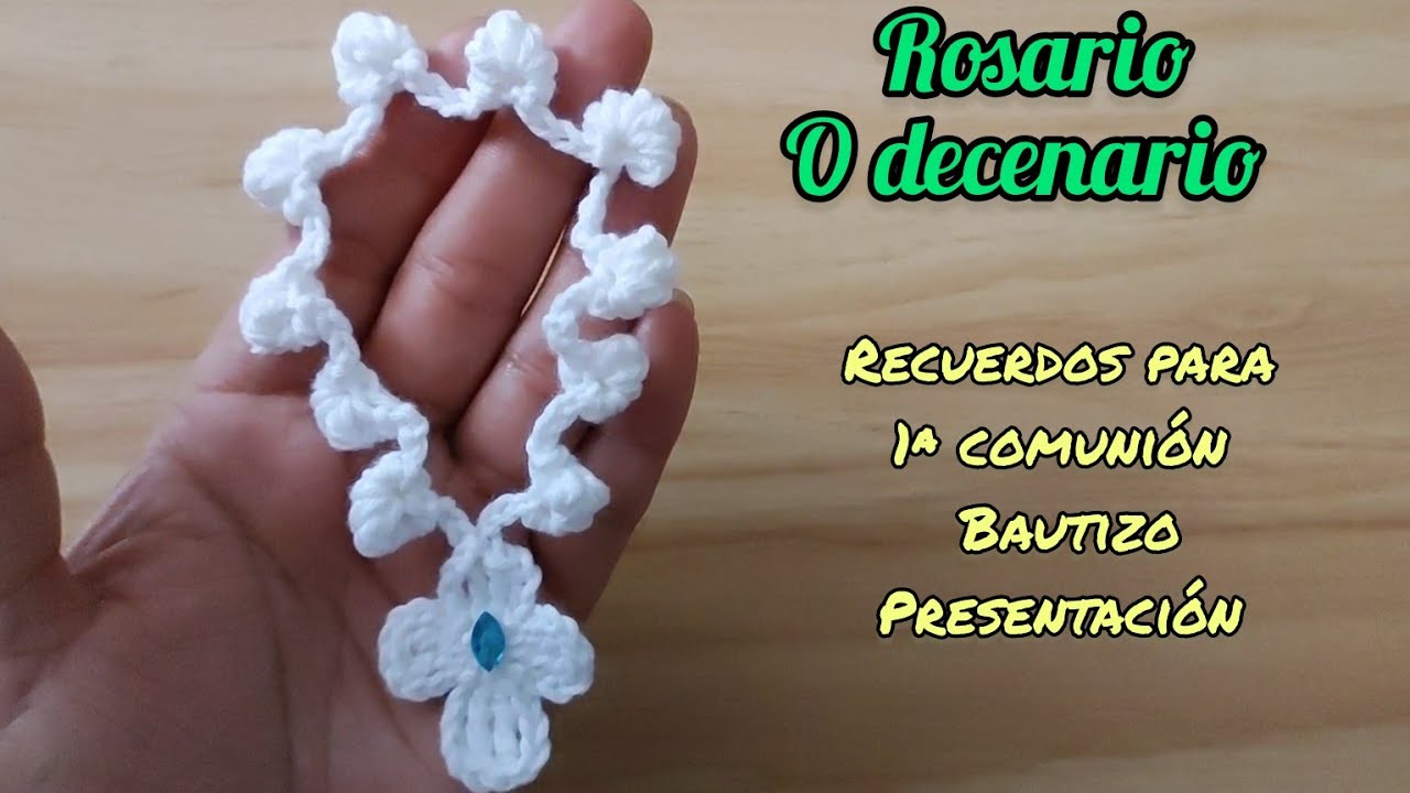 rosario tejido a crochet decenario tejido a crochet recuerdo de primera comunión recuerdo de bautizo