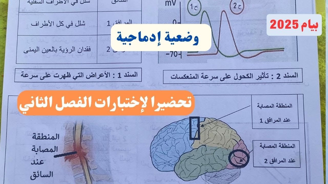 اختبار الفصل الثاني مقترح (1) لشهادة التعليم المتوسط 2025 (رابعة متوسط ) علوم طبيعيةBEM