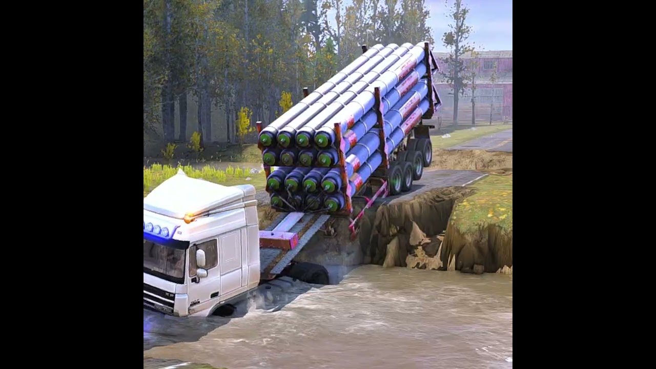 RECKLESS! This Truck Almost Drifts Across a Fast River! - MudRunner