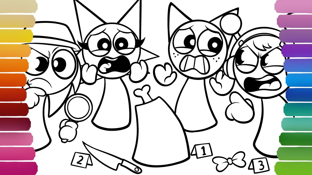 WHO iS KILLING the SPRUNKIS Coloring Pages / How to Color INCREDIBOX SPRUNKI