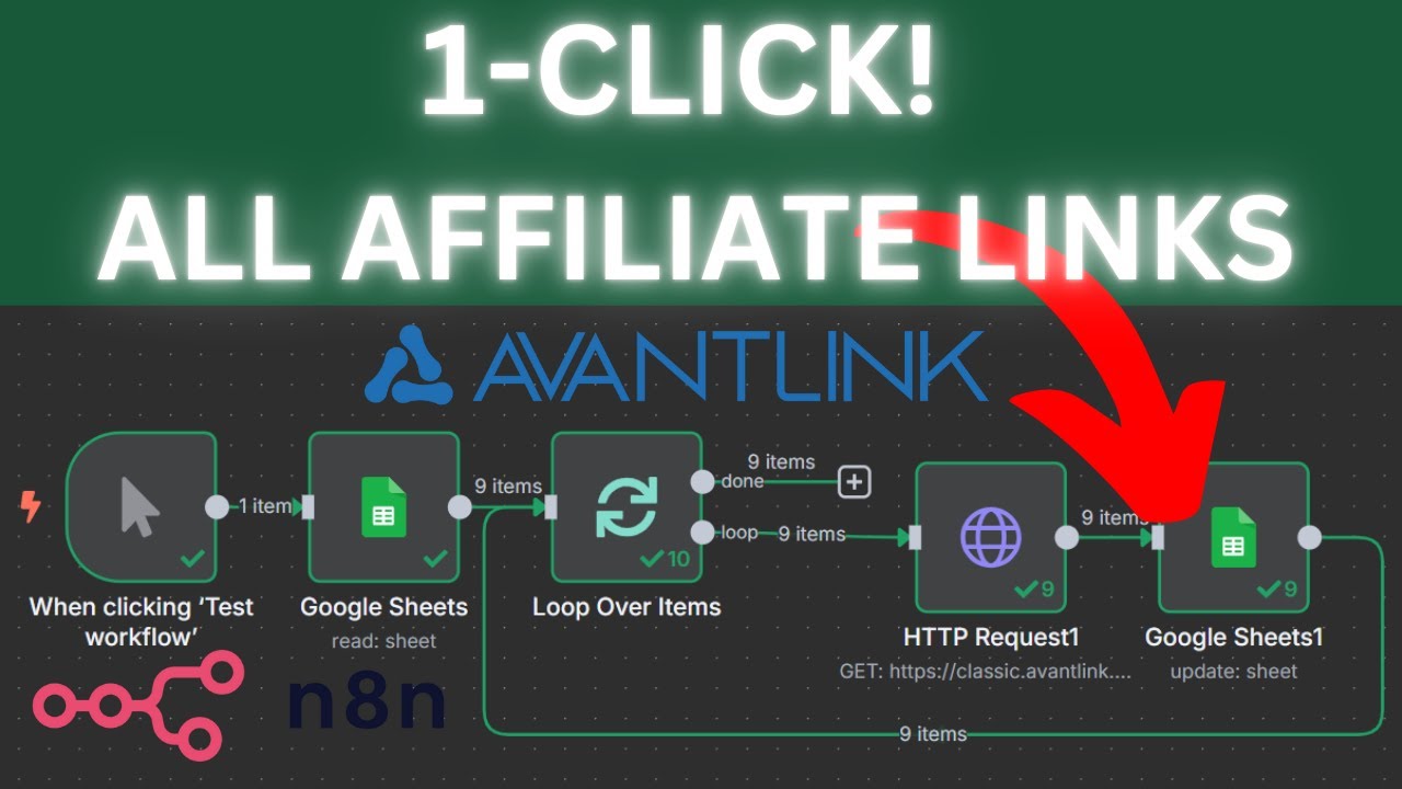 How To Create Custom Affiliate Links Using AvantLink API in N8n  - Part 2