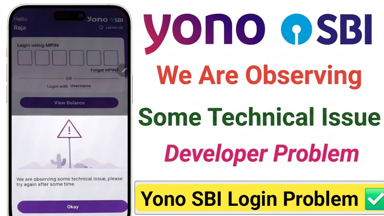 YONO SBI Login Problem Fix 2026 | We Are Observing Some Technical Issue Error Solve