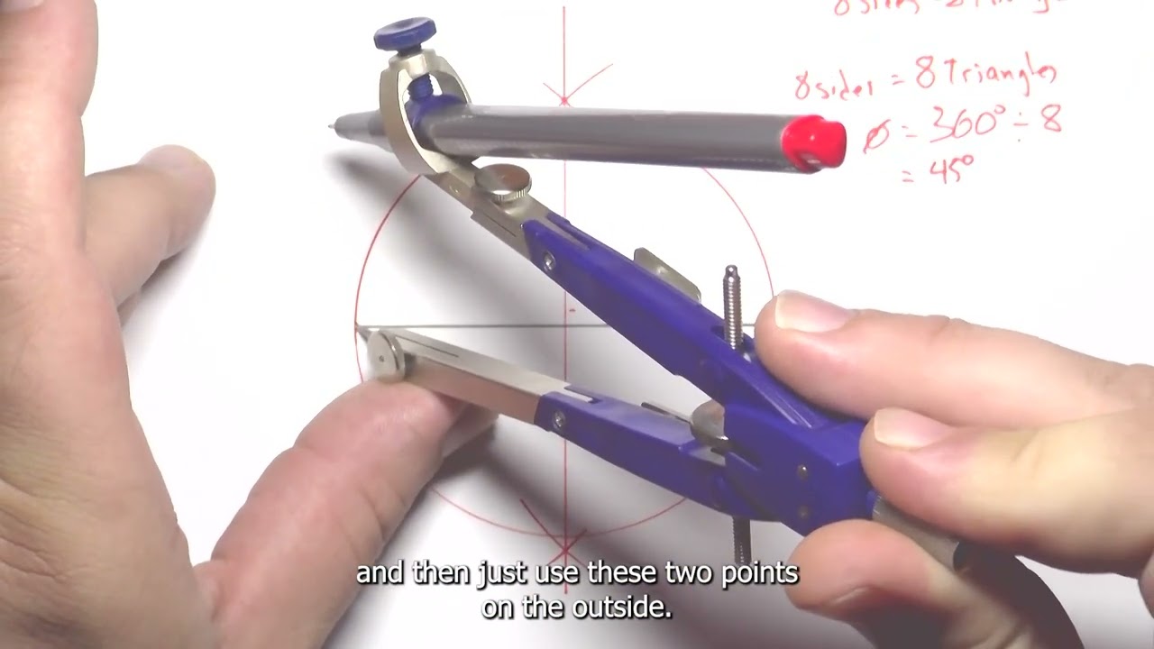 Construct an octagon in a circle given its diameter