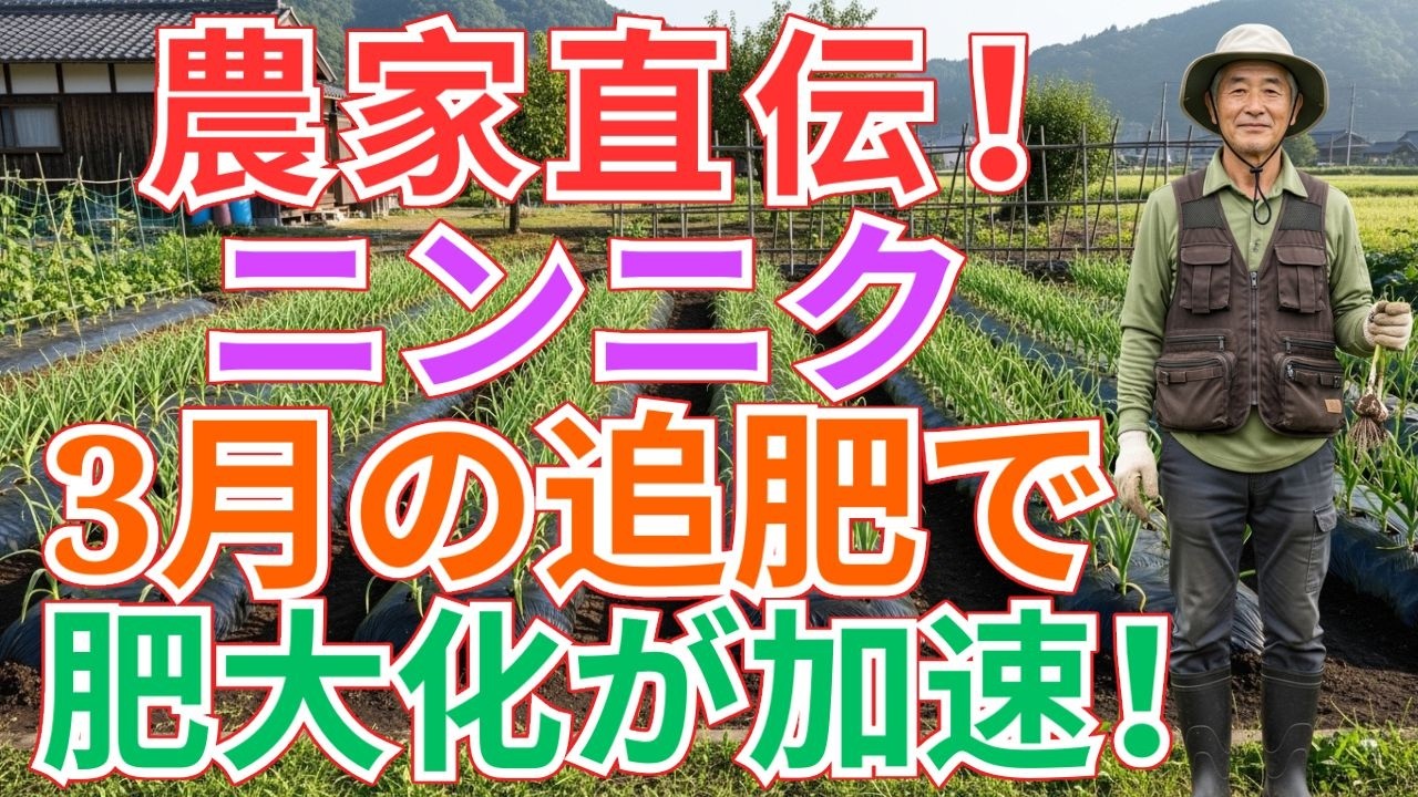 【99%の家庭菜園はこれを知るべき】【にんにく栽培】球が大きくなる人と小さいまま終わる人の差は3月・4月の追肥です｜家庭菜園・追肥のコツ【有機農家直伝！無農薬家庭菜園】