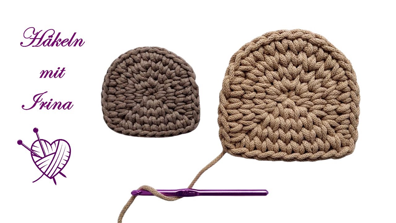 Halbkreis Häkelboden für einen Korb häkeln, Häkelanleitung, crochet Basket bottom