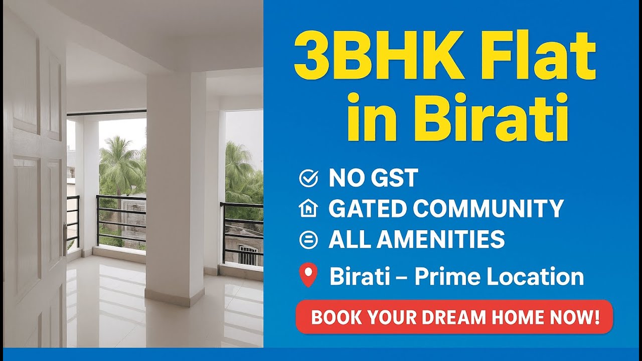 Birati 3 BHK Flat For Sale | No GST Ready to Move | Many amenities in complex | Near Kolkata Airport