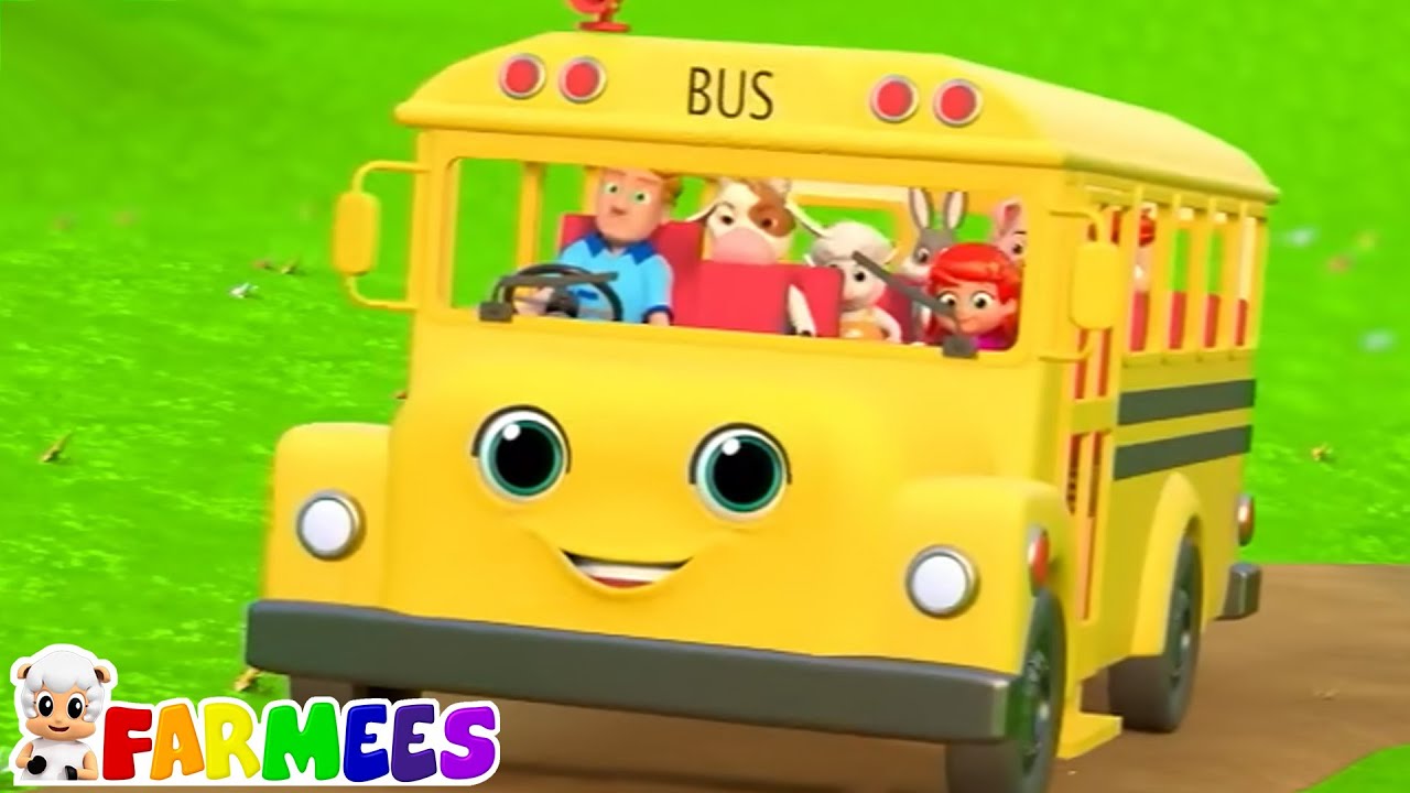 Roues Dans le Bus Aller Rond en Rond + Plus Véhicules Rimes pour Enfants par Farmees