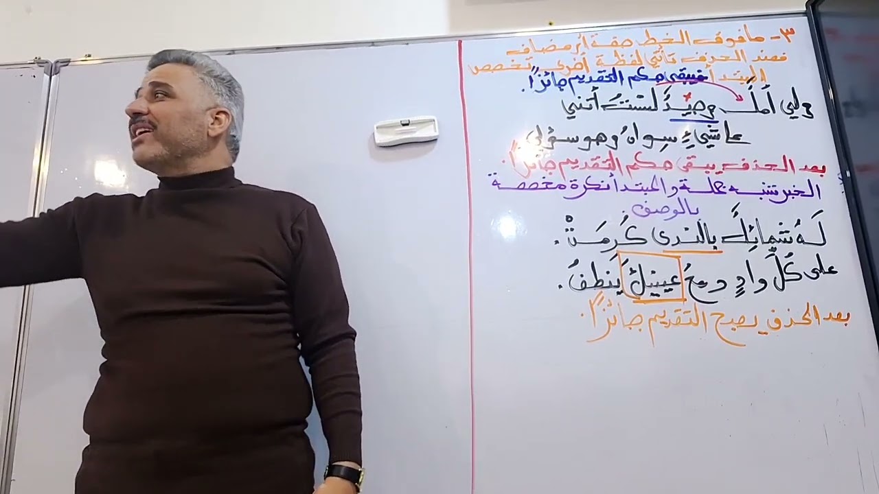 أسلوب التقديم والتأخير(٥)بعض الملاحظات المتعلقة بتقديم الخبر الأستاذ:قاسم المرشدي/هاتف:٠٧٨٠٦٤٣٨٤٣٧