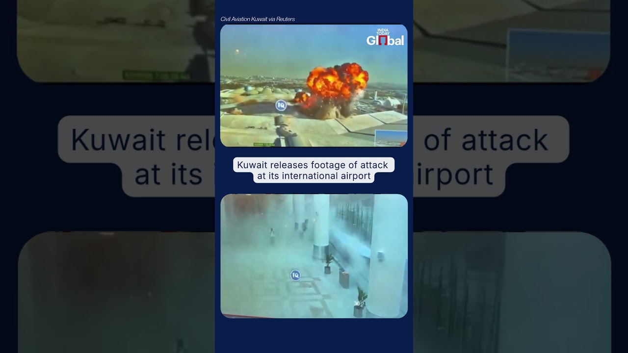 Kuwait Releases Footage Of Drone Hitting Its International Airport | #kuwait