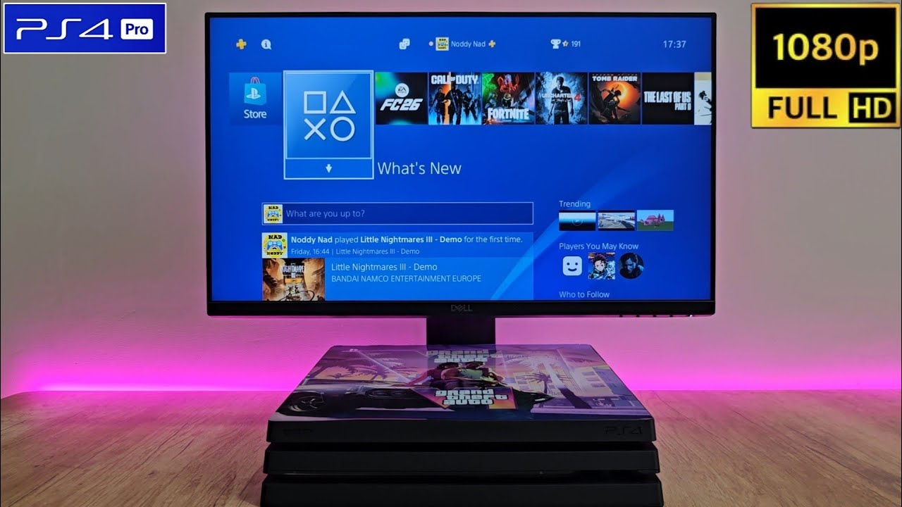 PS4 PRO with 1080P 60Hz Monitor in 2025