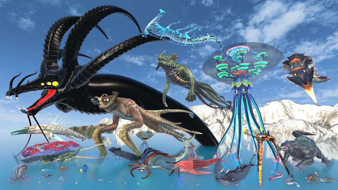 Subnautica Sea Monster Size Comparison in 3D Animation