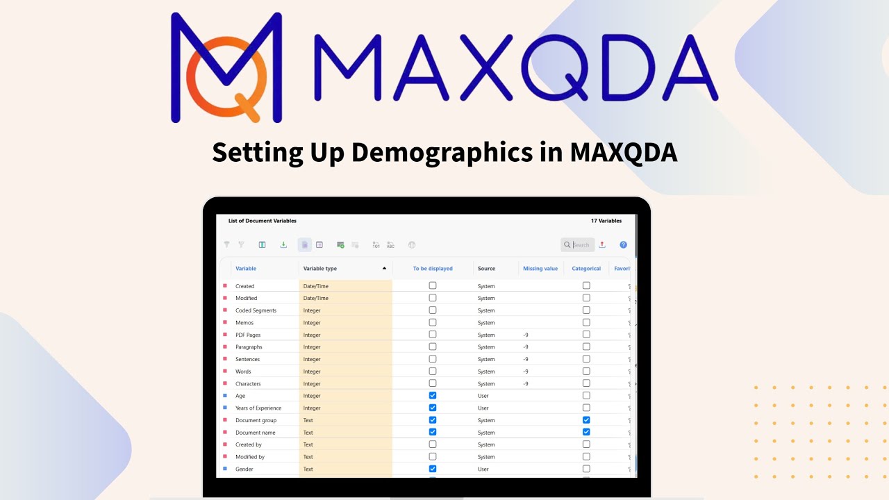 Как настроить демографические данные в MAXQDA (пошаговое руководство)