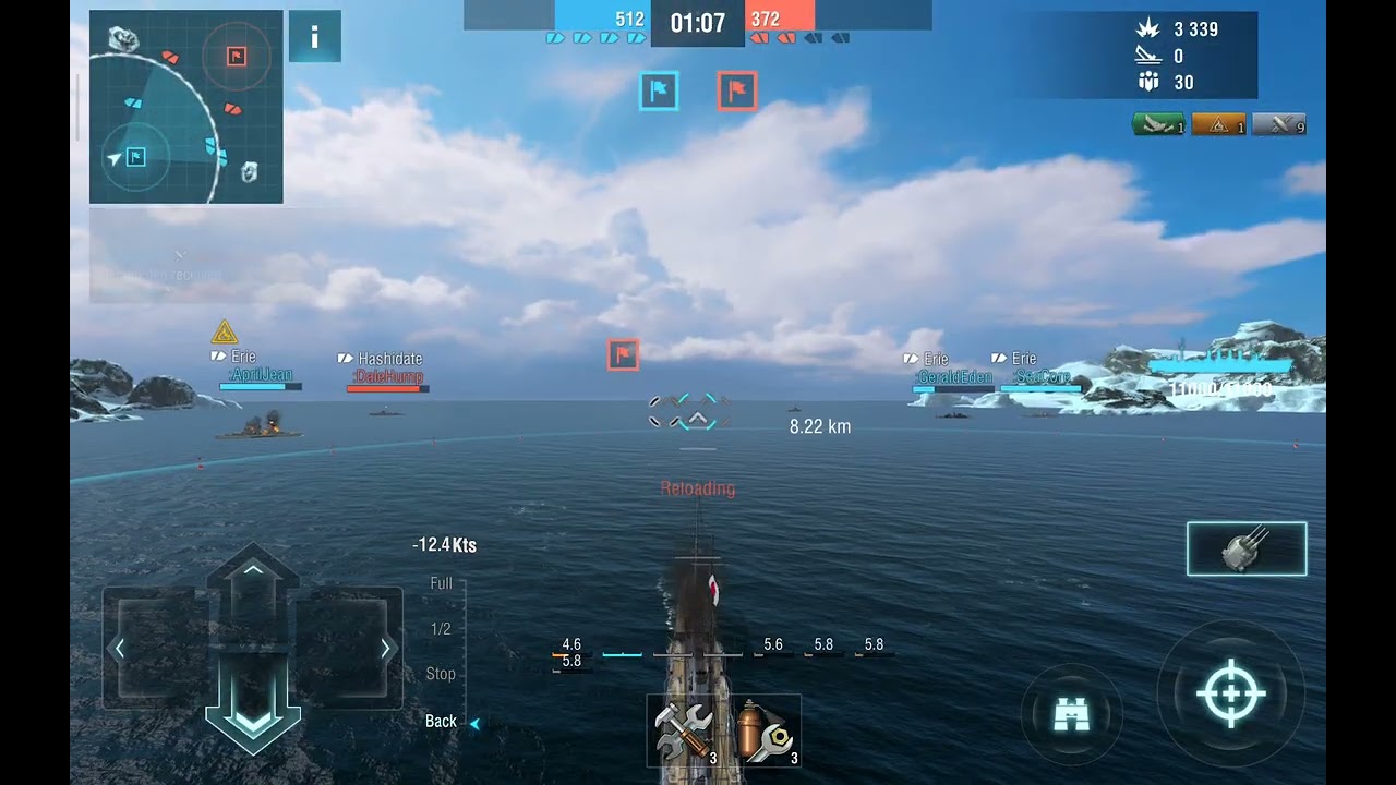 US vs Japan warship