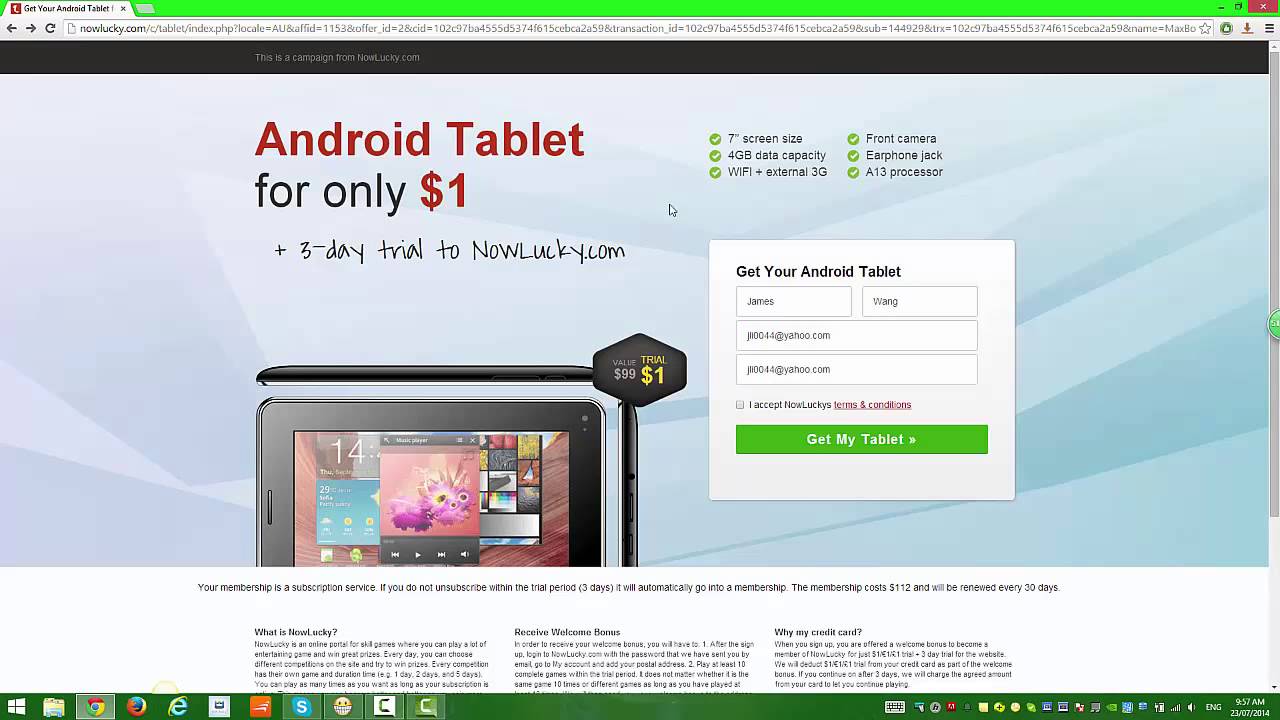 Tutorial - How to get an Android tablet for $1!